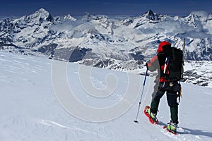 Snowshoeing in the Alps