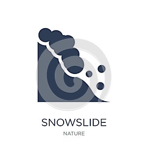 Snowslide icon. Trendy flat vector Snowslide icon on white background from nature collection