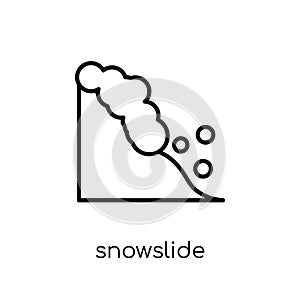 Snowslide icon. Trendy modern flat linear vector Snowslide icon