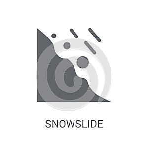 Snowslide icon. Trendy Snowslide logo concept on white background from Nature collection