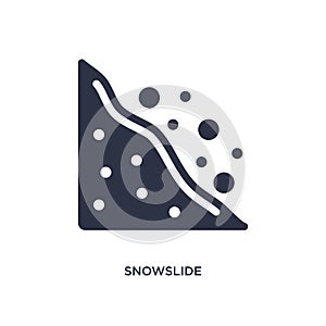 snowslide icon on white background. Simple element illustration from nature concept