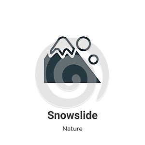 Snowslide vector icon on white background. Flat vector snowslide icon symbol sign from modern nature collection for mobile concept