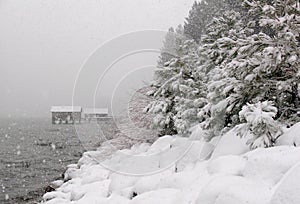 Snowstorm at Lake Tahoe