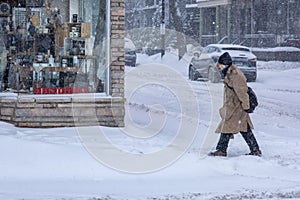 Snowstorm in Montreal during Covid-19 pandemic