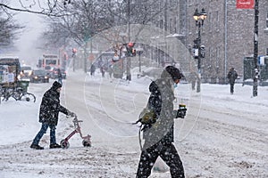 Snowstorm in Montreal during Covid-19 pandemic