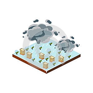 Snowstorm Natural Disaster Icon. Vector Illustration