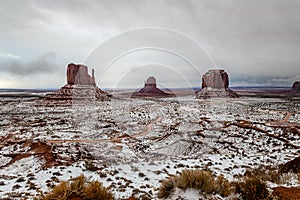 Snowstorm sweeps through Monument Valley