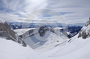 Snowy Alpine mountains