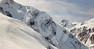 Snowy Alpine Mountan Landscape Ski Resort