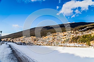 Snowy alpine village