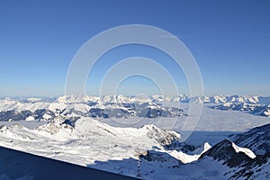 Snowy alps mountain panorama