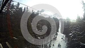 snowy area, view from cable car, Switzerland