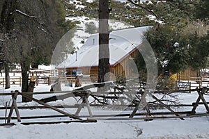 Snowy Barn on the Ranch