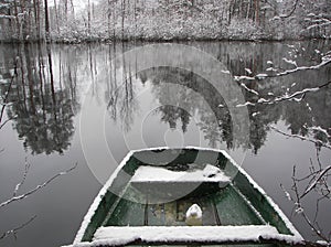 Snowy boat