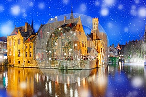 Snowy Bruges, Belgium