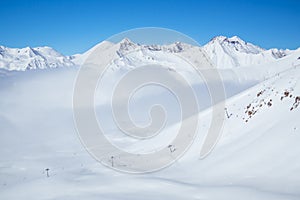 Snowy Causasian mountains, Gudauri Ski Resort, Georgia