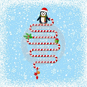 Snowy Christmas Background with Merry Christmas text
