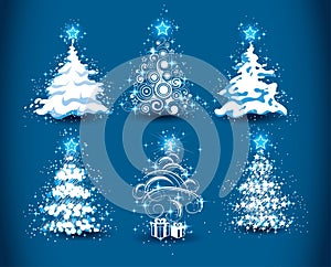 Snowy Christmas trees