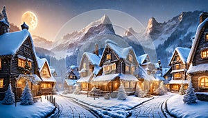 snowy Christmas village