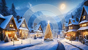 snowy Christmas village