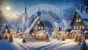 snowy Christmas village