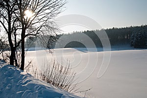 Snowy country road