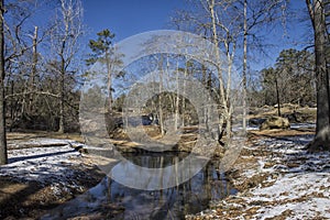 The Snowy Creek Reflection in the Winter