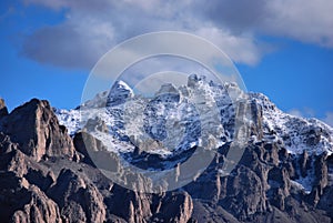 Snowy desert mountains