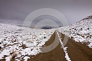 Snowy Desert Road