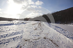 Snowy dirt road