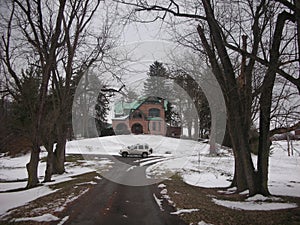 Snowy driveway