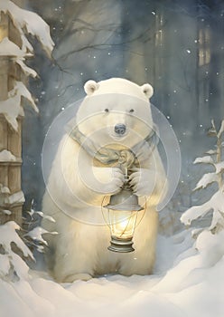The Brave Polar Bear and the Illuminated Forest: A Tale of Coura photo