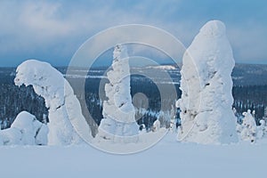 Snowy hilltop in Finnish Lapland