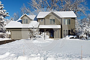 Snowy house