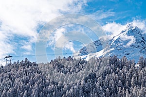 Snowy landscape in the alps of Sankt Moritz
