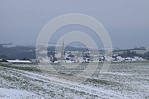 snowy landscape around Welling in the Eifel photo