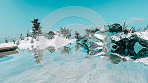 Snowy landscape Background CG 3D