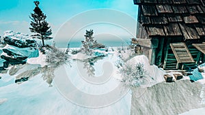 Snowy landscape Background CG 3D