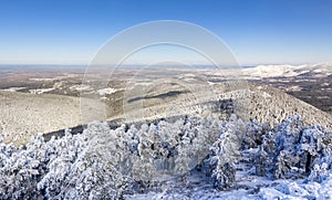 Snowy landscape of the Sierra de Guadarrama photo