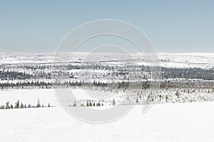 A snowy landscape in Sweden