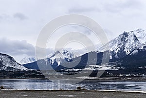 Snowy landscape in Ushuaia, Argentina