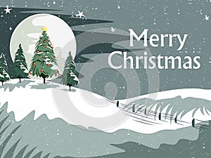 Snowy landscape wintertime background for Merry Christmas Holiday