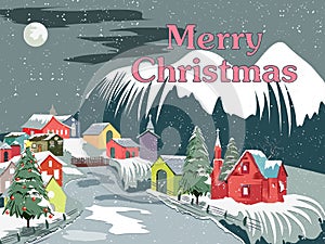 Snowy landscape wintertime background for Merry Christmas Holiday