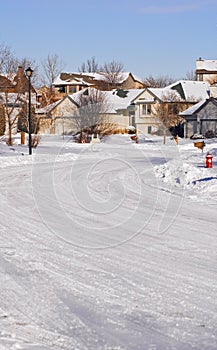 Snowy Minnesota Neighborhood