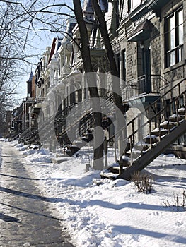 Snowy Montreal street