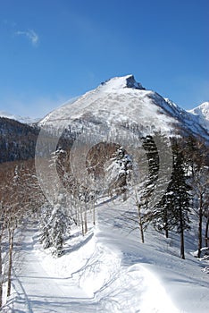 Snowy Mountain of Daisetsu San in Hokkaido