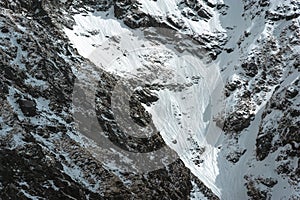 Snowy Mountain Himalayas landscape Moon Peak, Indarhar pass, Dhauladhar Range cloudy sky weather