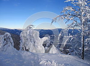 Snowy mountain landscape in Central Slovakia