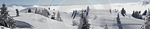 Snowy mountain panorama