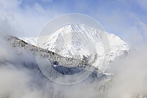 Snowy mountain peak